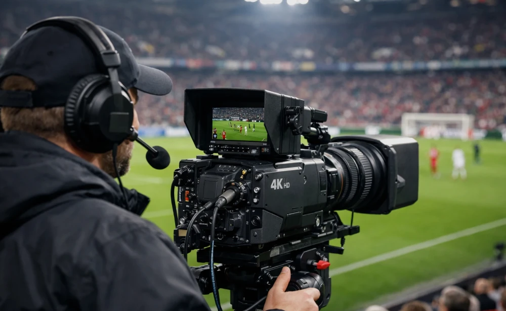 TV-Aufzeichnung im Fussballstadion
