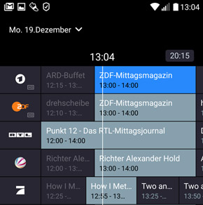 EPG Beispiel in der App von Waipu