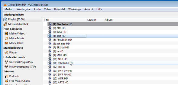 Abspielliste im VLC Player
