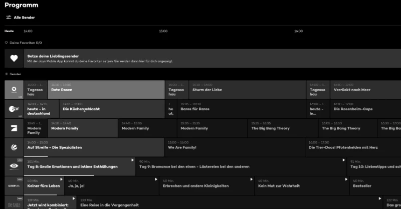 TV EPG gratis über Joyn