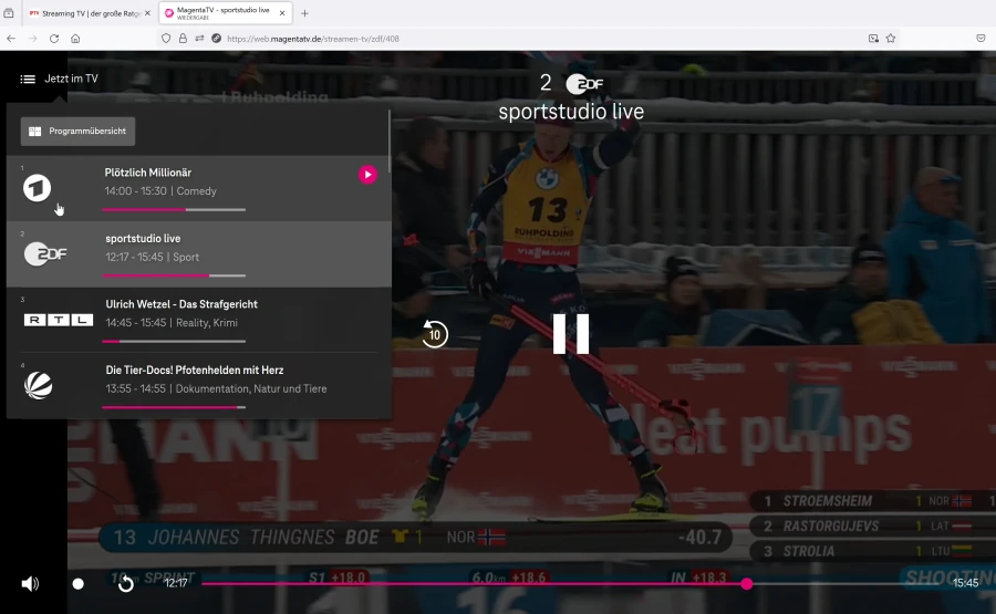 Beispiel: Streaming ZDF über Magenta TV