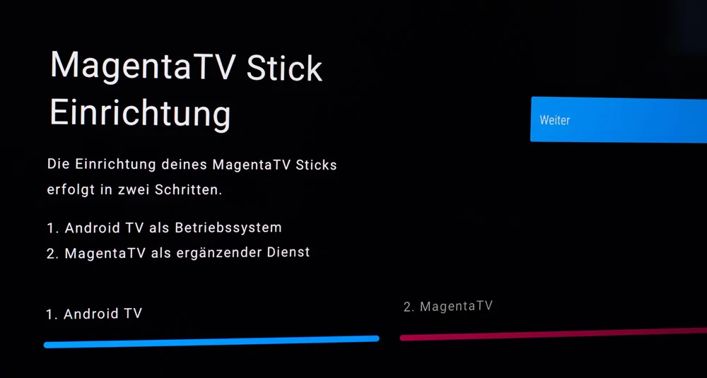 TV-Screenshot: Einrichtung von MagentaTV Stick