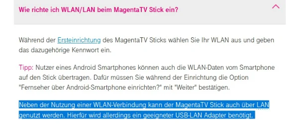 LAN am TV-Stick nutzen