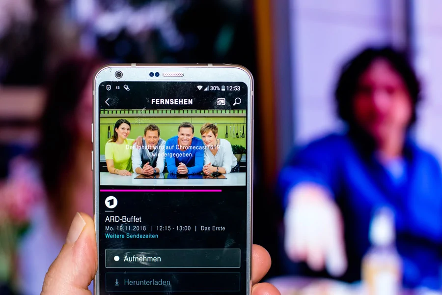 Sendung auf dem TV per Chromecast