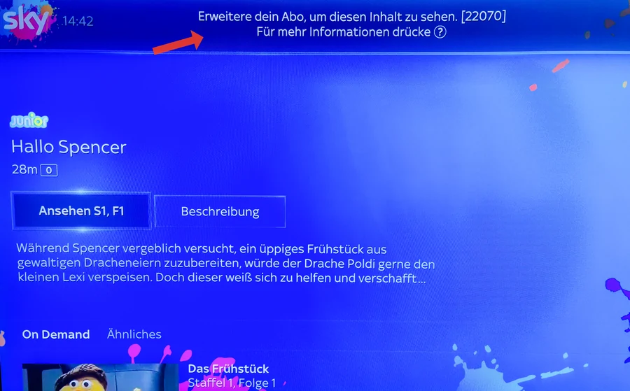 Inhalt nicht abspielbar - Abo erweitern