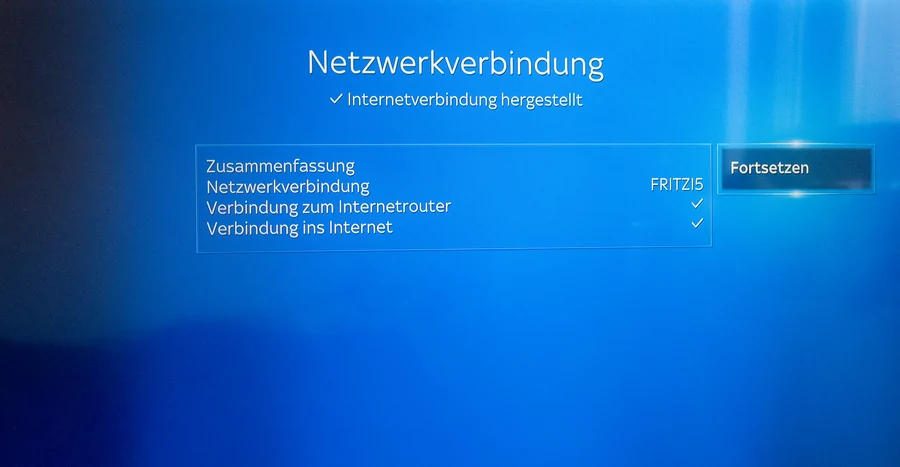 Internetverbindung erfolgreich