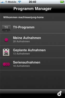 Programm Manager -  iPhone App Screenshot
