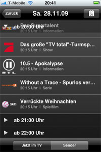 Programm Manager -  iPhone App Screenshoot