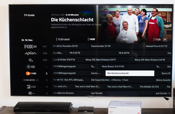 Beispiel eletronischer Programmführer bei GigaTV Net