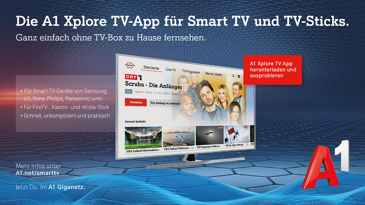 A1 Xplore TV als App für Smart TV